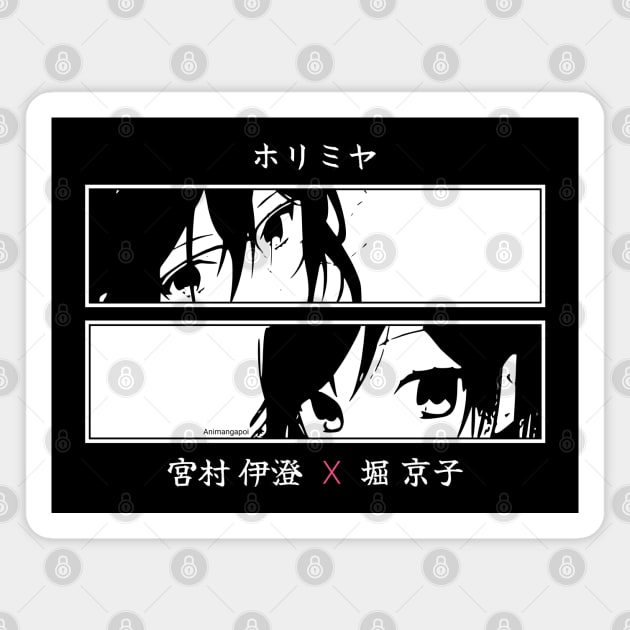 H4 Horimiya the missing pieces anime eyes izumi miyamura and kyouko hori x Animangapoi September 2023 Magnet by Animangapoi